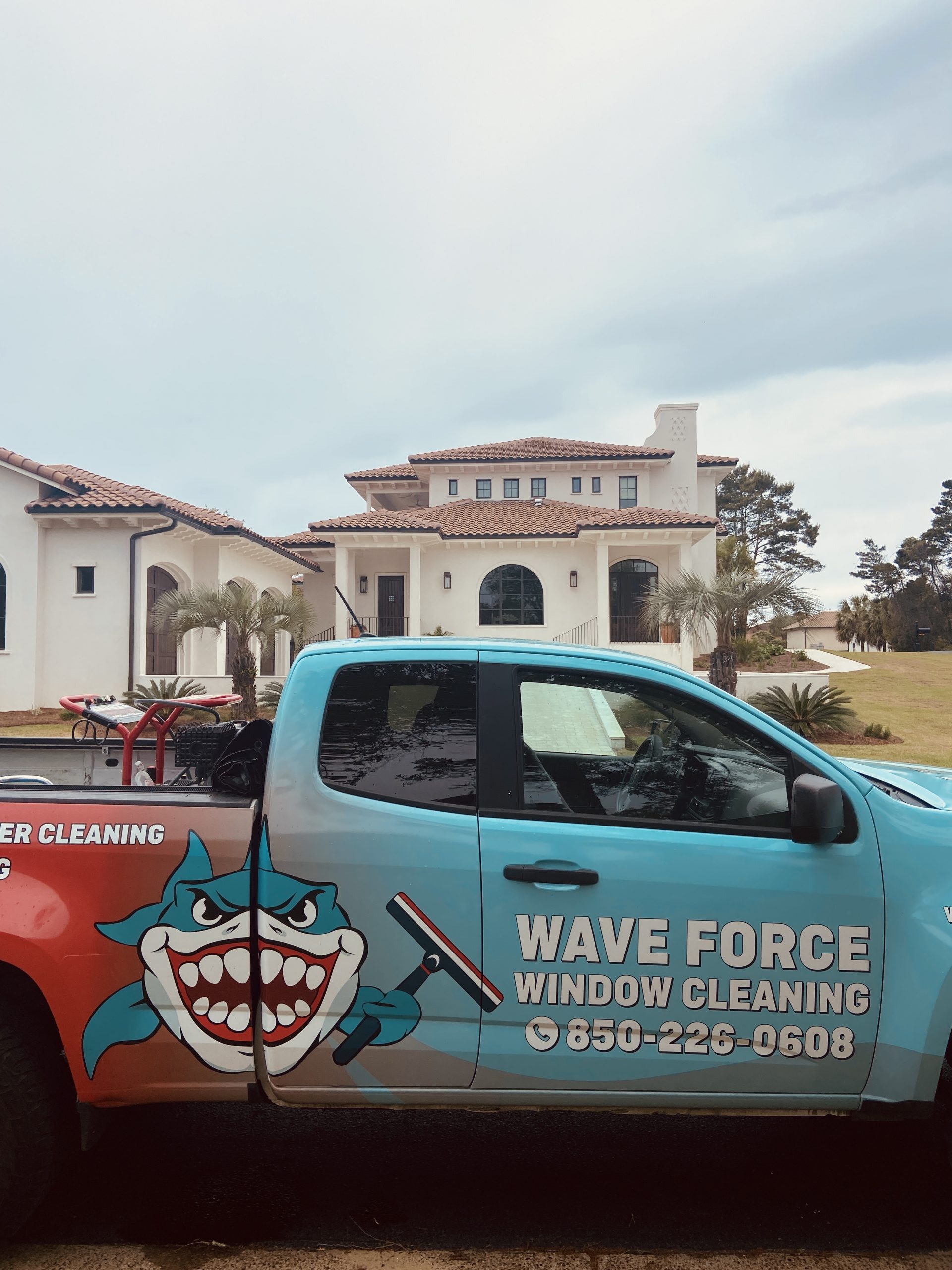 Wave Force Window Cleaning truck on the Emerald Coast